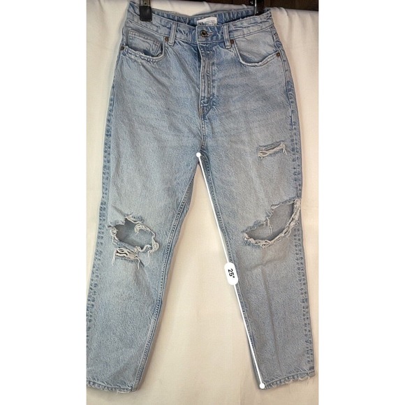 Zara high waisted ripped wide leg baggy jeans size 8 90s - Picture 5 of 7